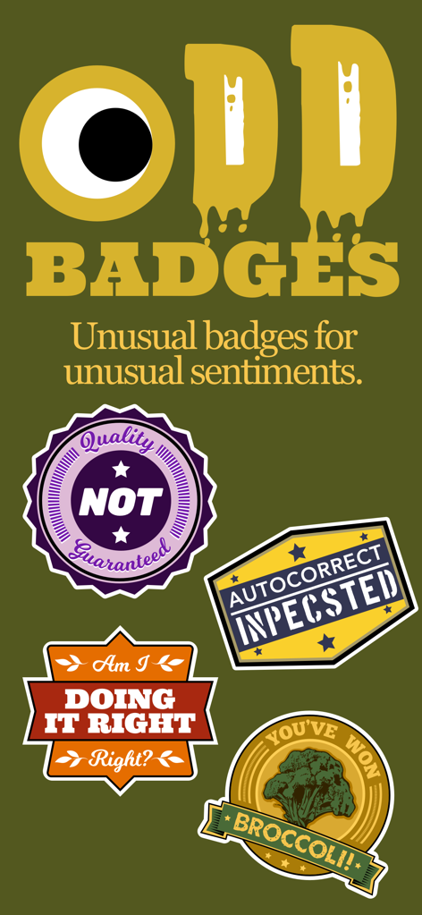 Odd badges sticker pack illustration